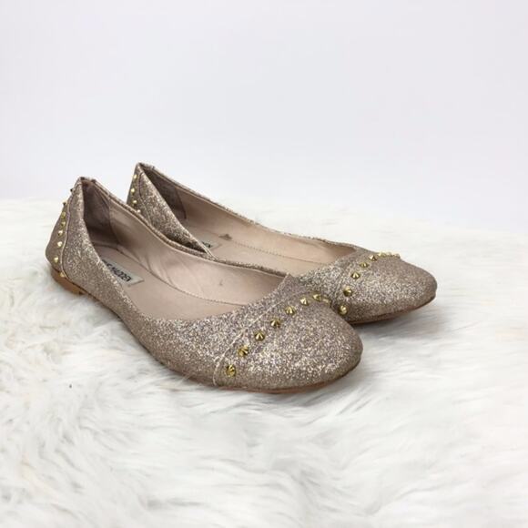 2/$30 Steve Madden 7.5 Womens Rose Gold Kstudd Sparkle Flats - Picture 1 of 10